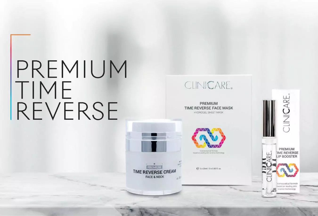 Time reverse serien , krem, ansiktsmaske, lip booster 
